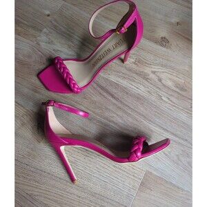 Stuart Weitzman Braided 100 Nudist Leather Sandal Stiletto Heels Womens 8.5